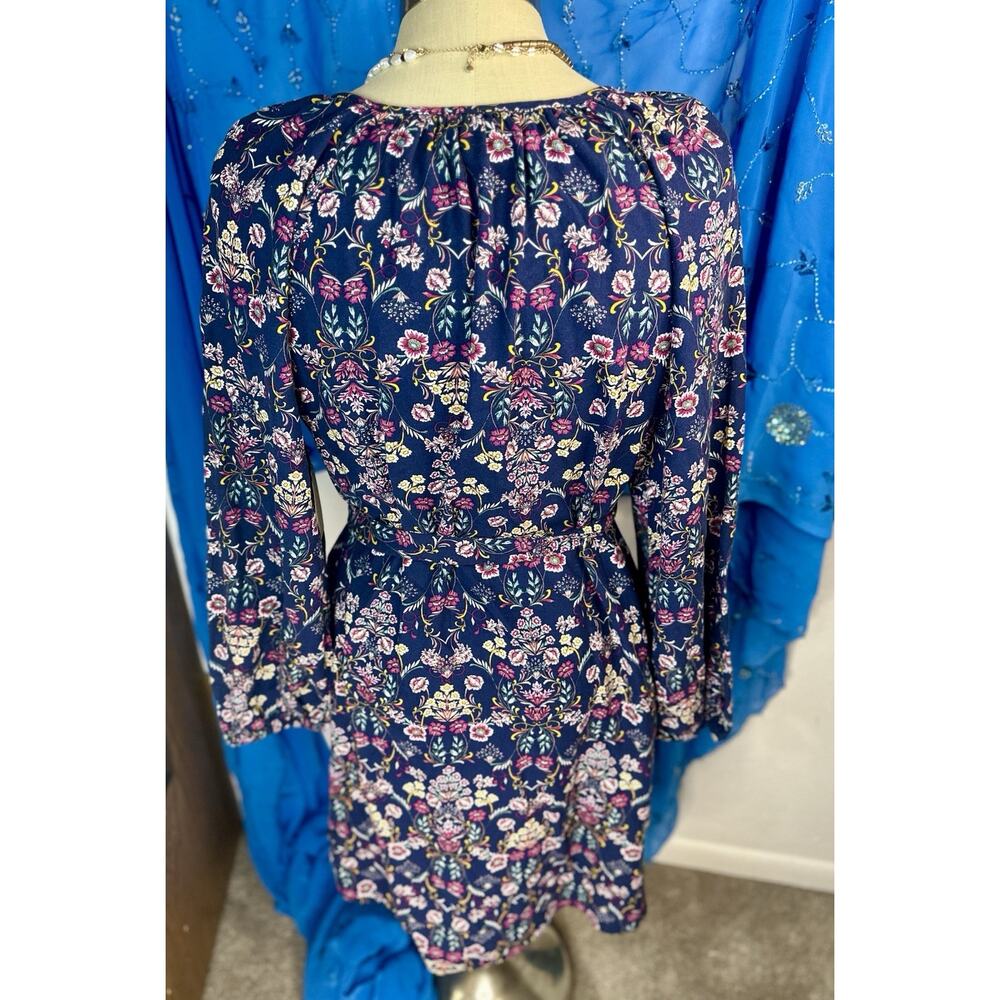 NWT St. John’s Bay Navy Floral Dress With Belt XL - Picture 4 of 6